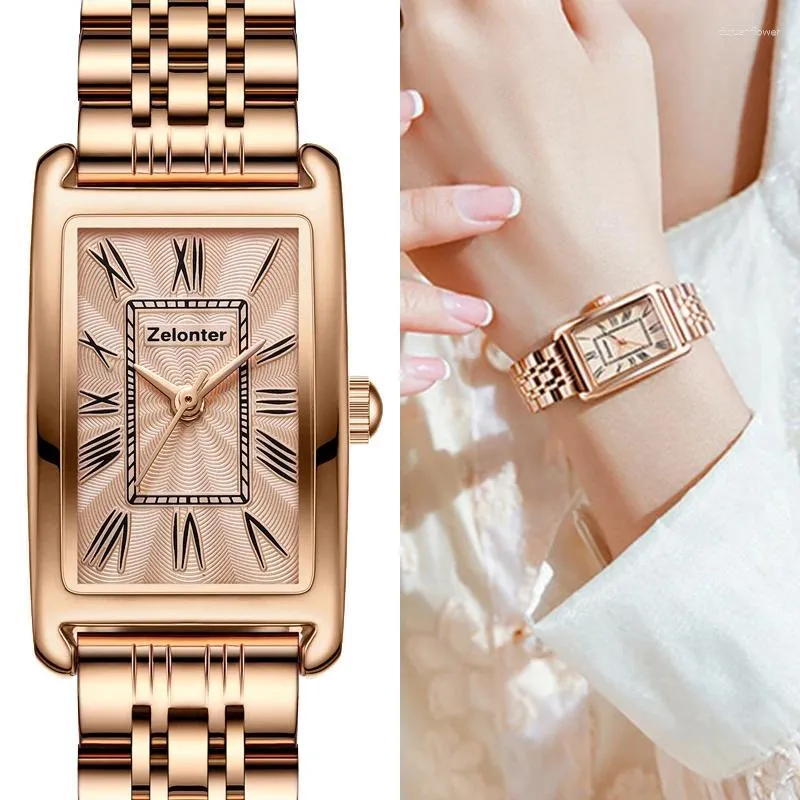 Relógios de pulso moda e lazer relógio feminino edição coreana elegante banda de aço casual estudante