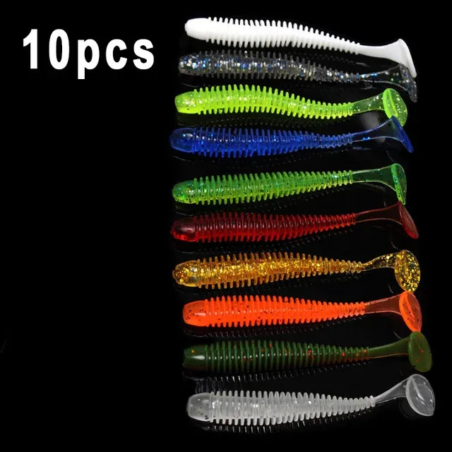 Soft Bait Hooks Set Soft Silicone Worms Baits For Bass And Carp