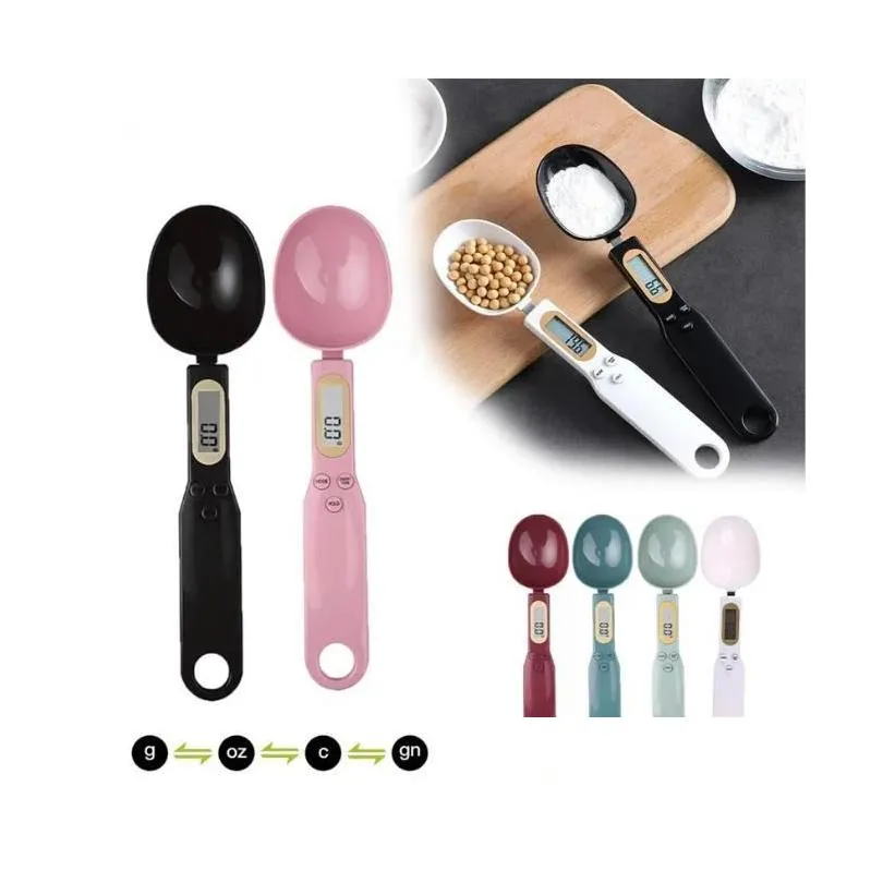 Outils de mesure Outils de mesure Balance de cuisine électronique 500G 0.1G LCD Cuillère à farine alimentaire numérique Mini outil pour la goutte de café au lait livrer Dhgwx