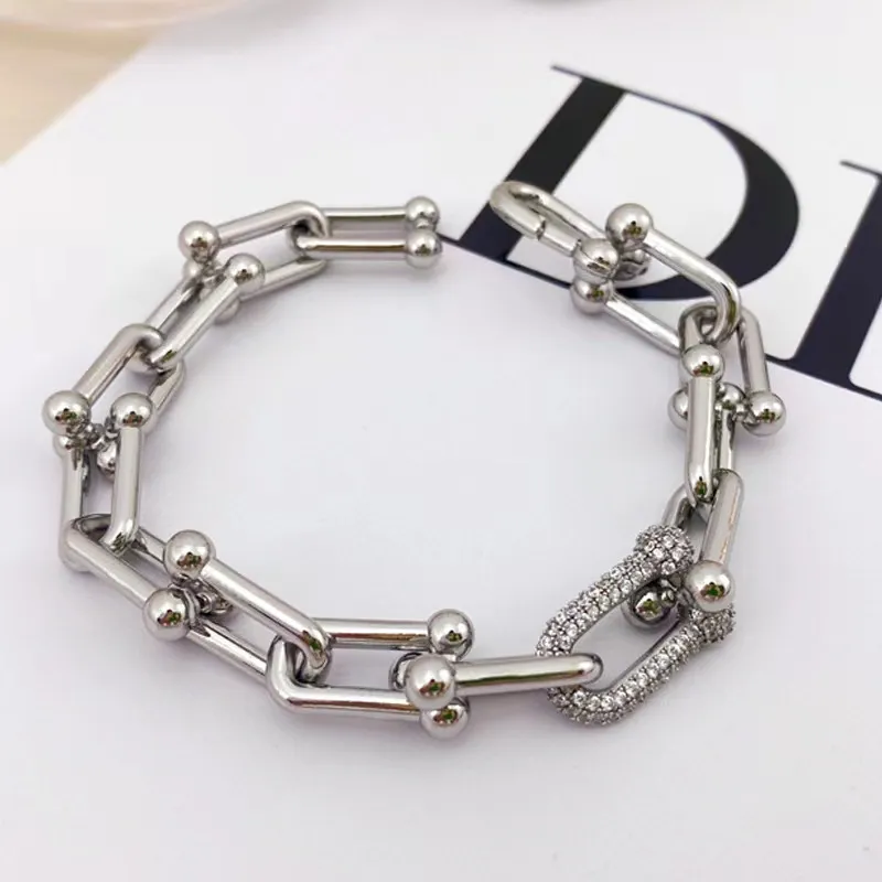 bracelet designer T bracelet diamant bracelet U Horseshoe moissanite bracelet clou bracelet or amant bracelet femmes bijoux designer bracelet cadeau de Noël