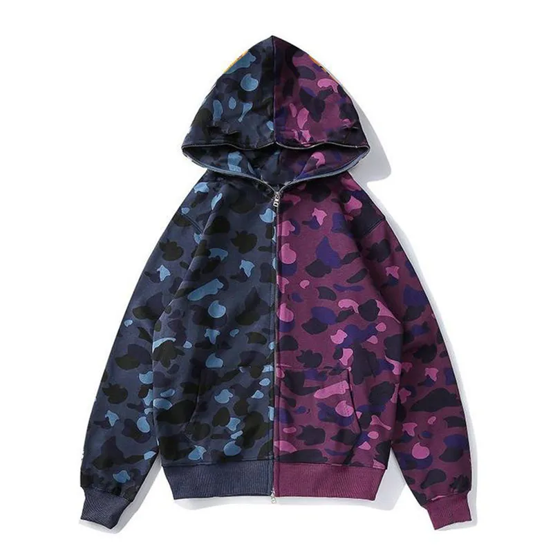 Designer Bape Sweat à capuche unisexe Bapes Sweat à capuche Zipper Sweatshirts Anime Sweat à capuche Mode Full Zip Shark Sweat à capuche S-5XL 98GE