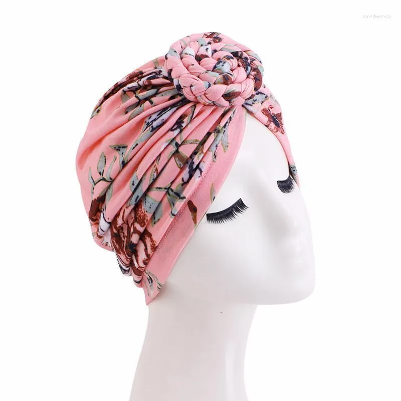 Beanies Beanie/Skull Caps Women mode Muslim Sleep Hat African Print Stretch Bandana Head Wrap Long Scarf Hair Accessories Creative Flower Flower