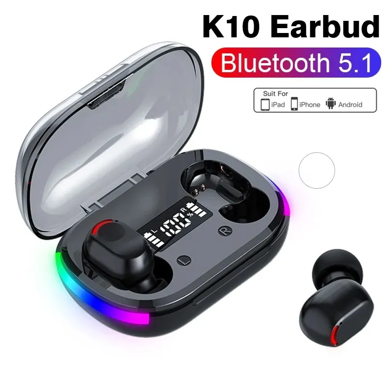 Air Pro K10 TWS Bluetooth écouteurs LED jeu sans fil écouteurs Sport Hifi casque avec micro Bluetooth Fone casque sans fil