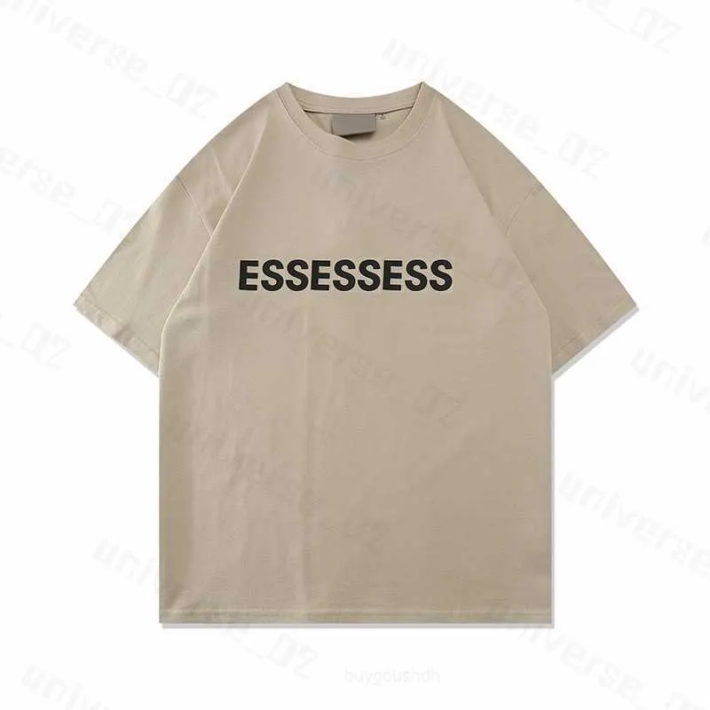 Men's T-Shirts Ess T-Shirt Mens essen T Shirts Thick Cotton Version Summer Women Designers Fashion Tops Man Casual Letter Polos Clothing Shorts Sleeve Clothes Tshirts