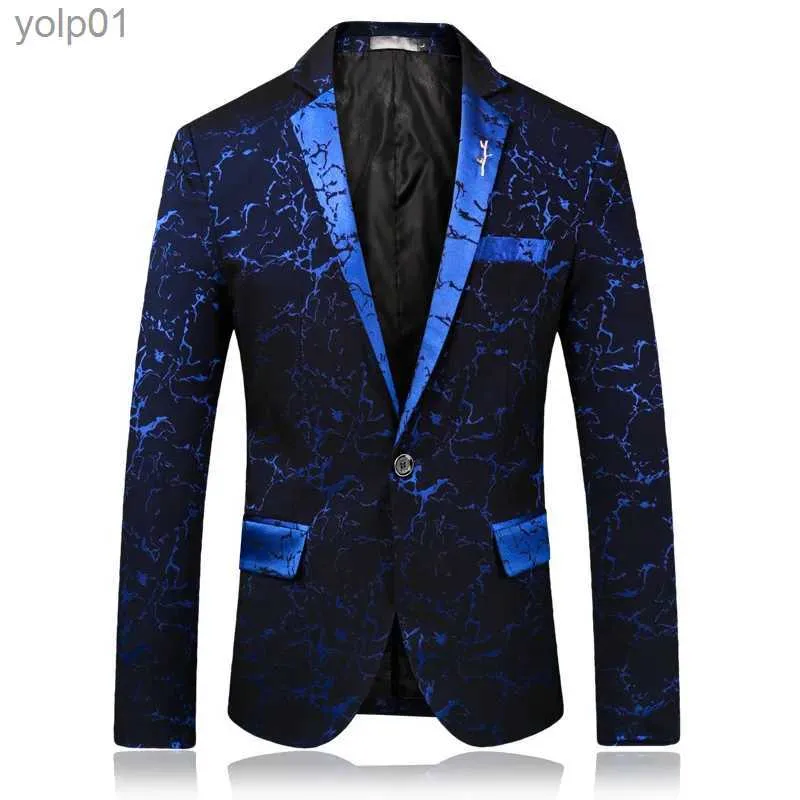 Herrjackor 2022 Men Spring High Quality Leisure Printing Business Suit/ Slim Fashion Tuxedo Men's Casual Blazers Jacket Size S-3XLL231115