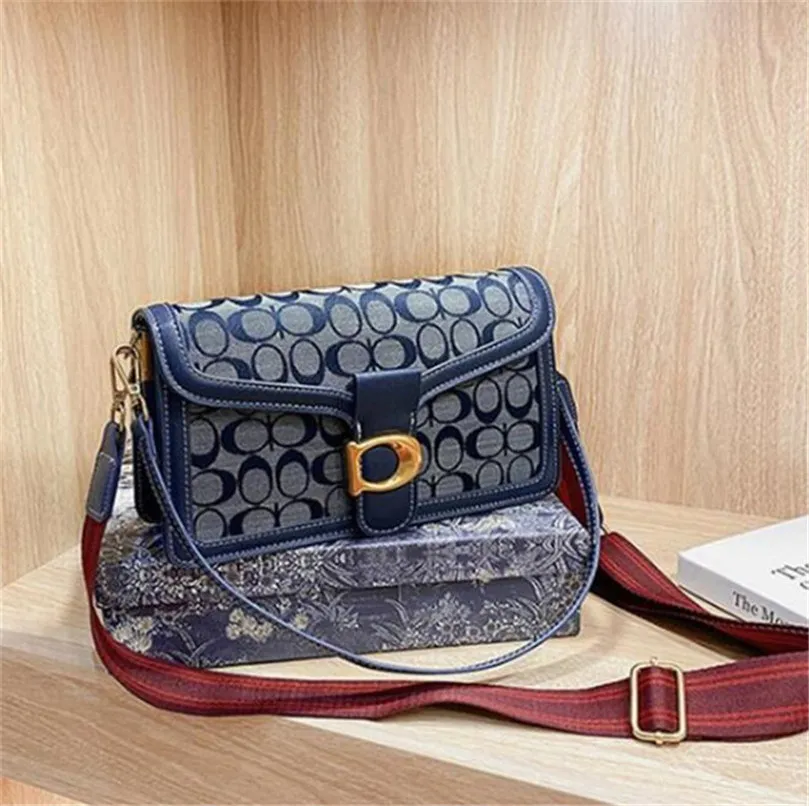 Sac à Main Femme Fourre-tout Simili Cuir Bleu Et Noir Bandoulière
