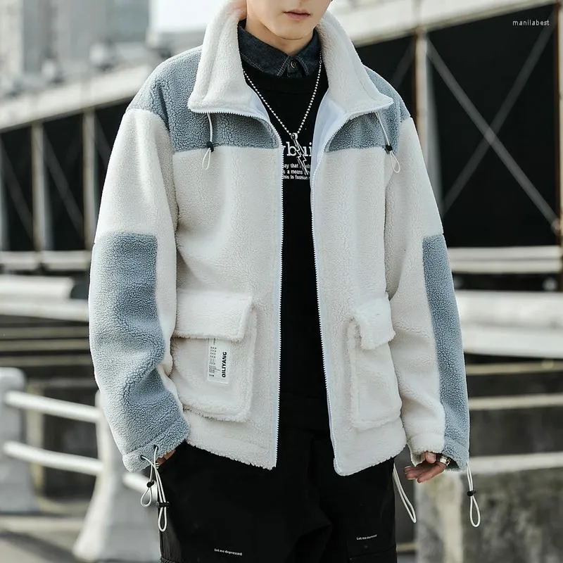 Herren Daunen VERSMA Koreanischer Stil Kleidung Herren Warme Weiße Wolljacke Mantel Winter Hip Hop Dicke Herren Jugend Jacken Und Mäntel Parkas