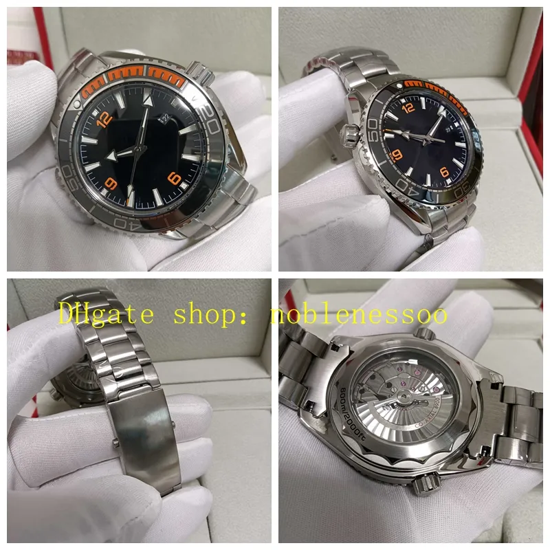 6 Style Cal.8900 Automatic Movement Watches With Box Real Photo Mens 600M Black Dial Orange Ceramic Bezel Steel Bracelet 007 Mechanical Professional Sport Watch