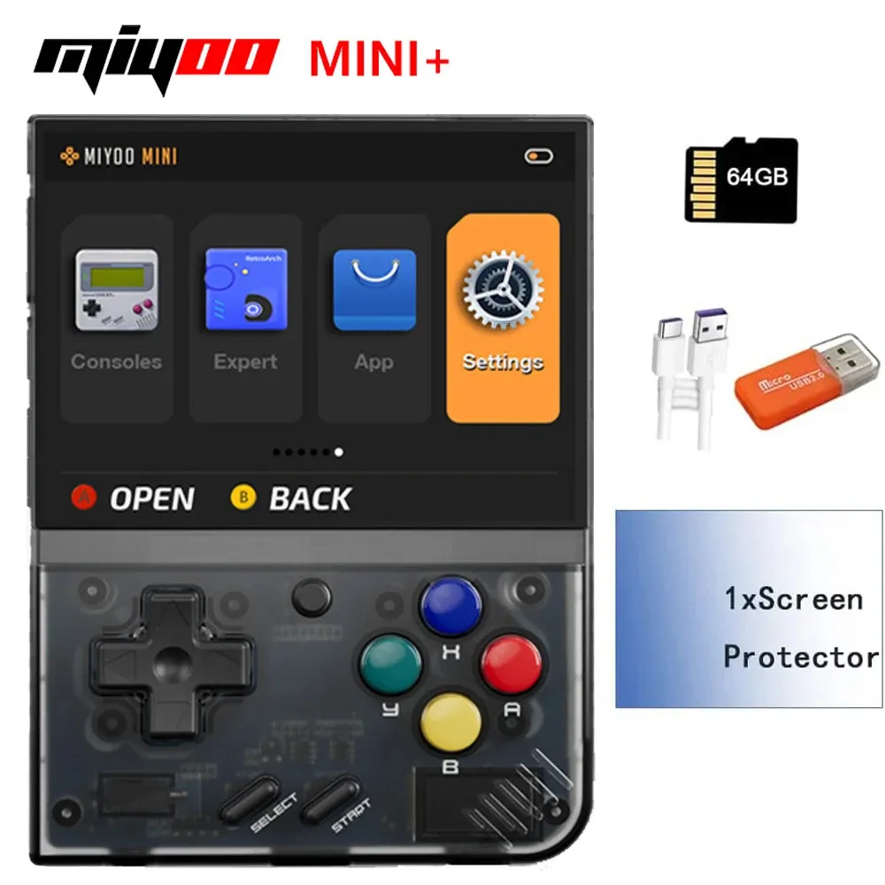 Portabla spelspelare Miyoo Mini Plus Handheld Game Console 3,5 tum Classic System Retro Videospel Konsoler Portabla laddningsbara handhållna spelare 231114