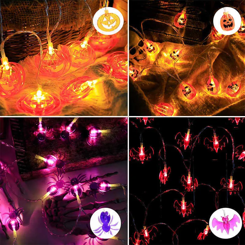 LED Strings LED Ghost Light String Pumpkin Bat Ghost Hand String Light
