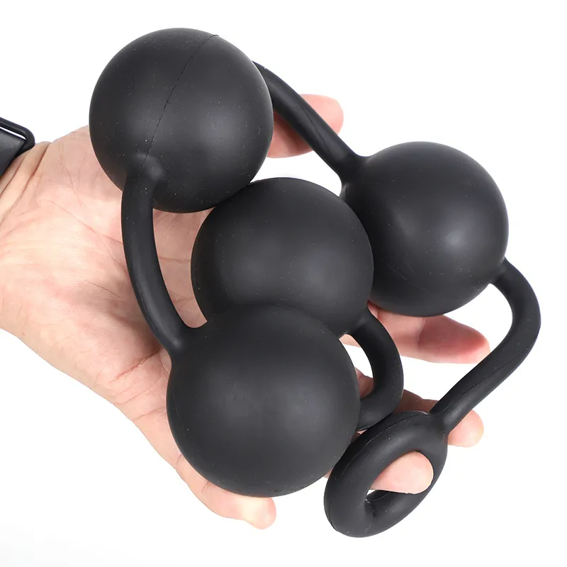 Anal Beads Chain Silicone Large Prostate Stimulator Plug Play_voghion.com