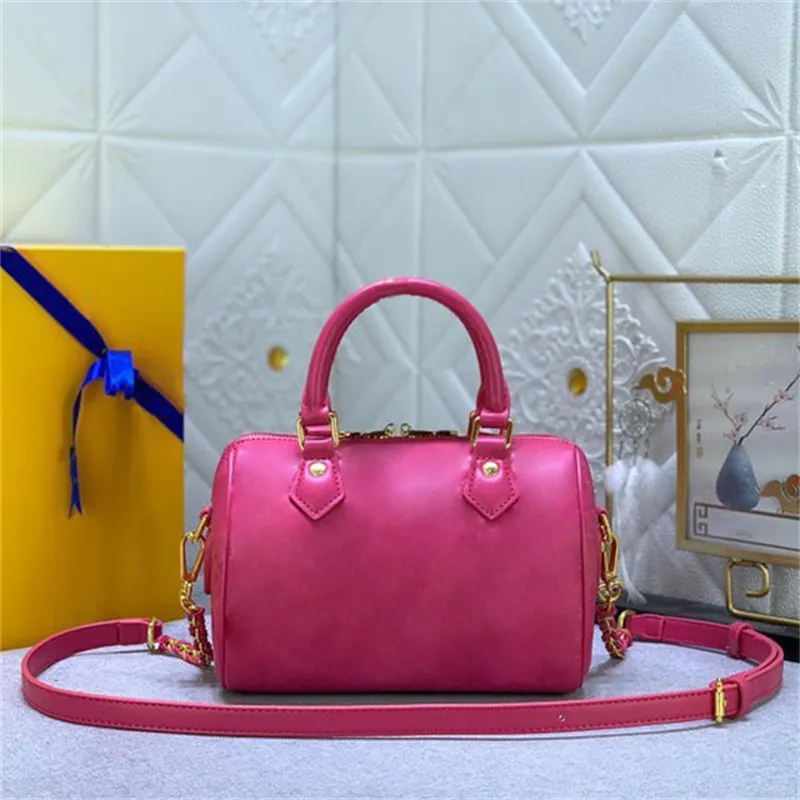 Nano Speedy Bandouliere Bag Designer Black Embossed Leather