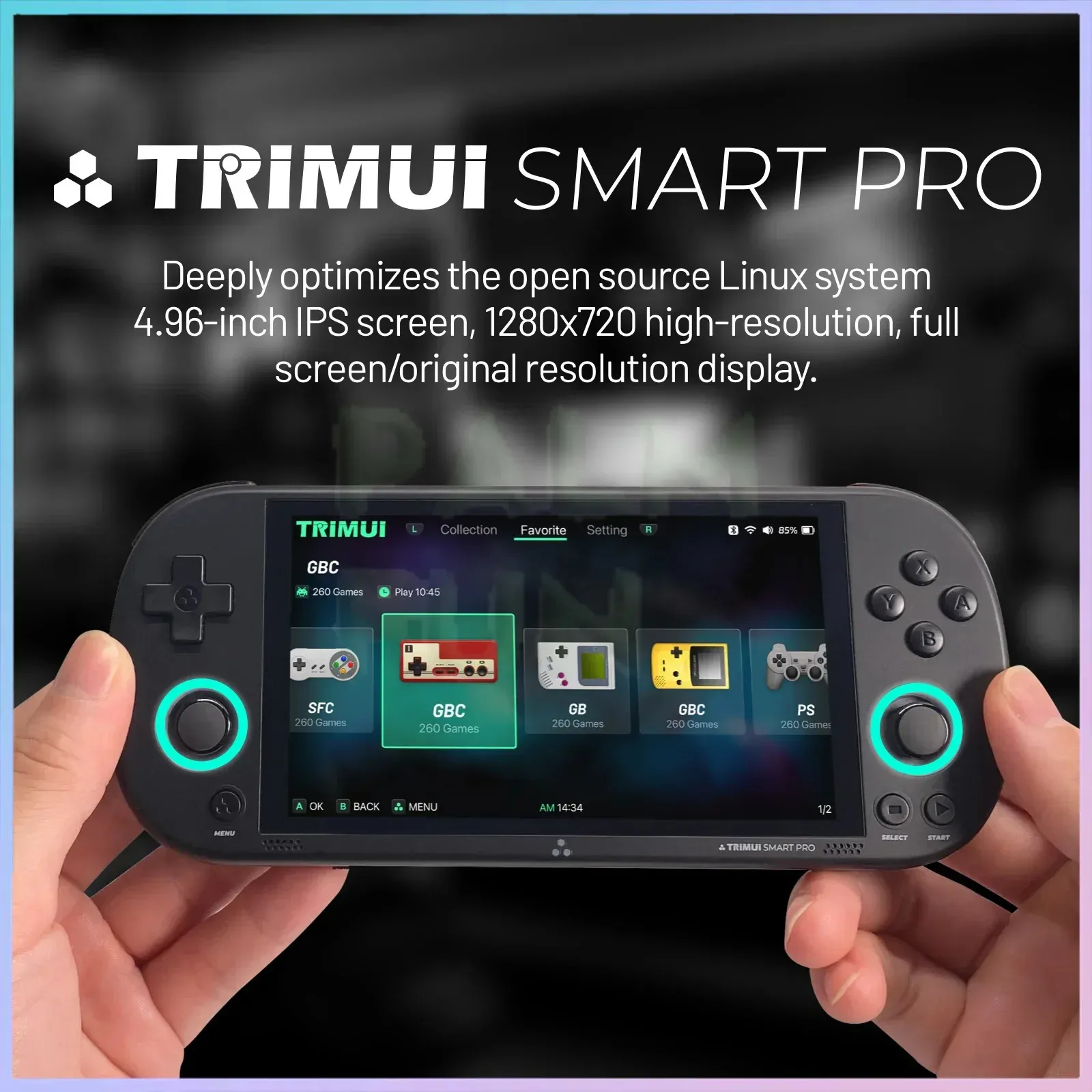 Trimui Smart Pro ポータブル レトロ ゲーム コンソール 4.96 インチ 
