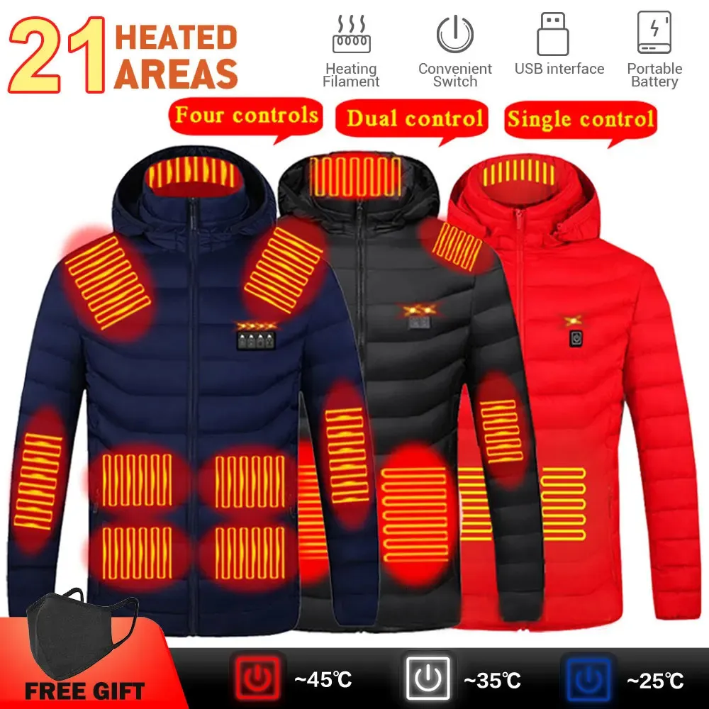 Jaquetas masculinas homens jaqueta de aquecimento casaco inverno roupas térmicas quente usb jaqueta de aquecimento inverno caça colete para esportes caminhadas oversized s-6xl 231115