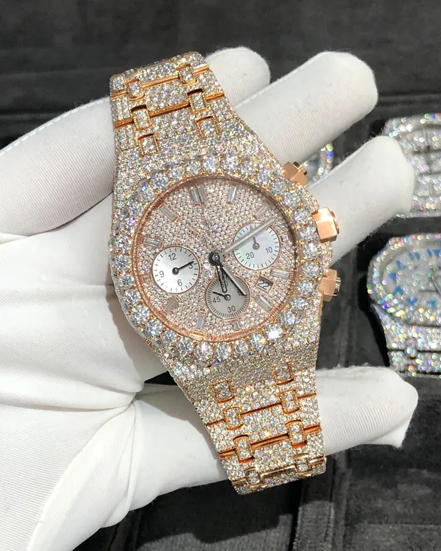 luxe moissanite diamanten horloge iced out horloge designer herenhorloge voor heren horloges hoge kwaliteit montre automatisch uurwerk horloges Orologio. Montre de luxe l28