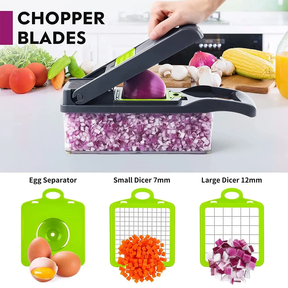 New Chopper With Onion Mandoline Professional Filter LMETJMA Vegetable Veggie Slicer 8 Blades And Basket KC0451 Pouua