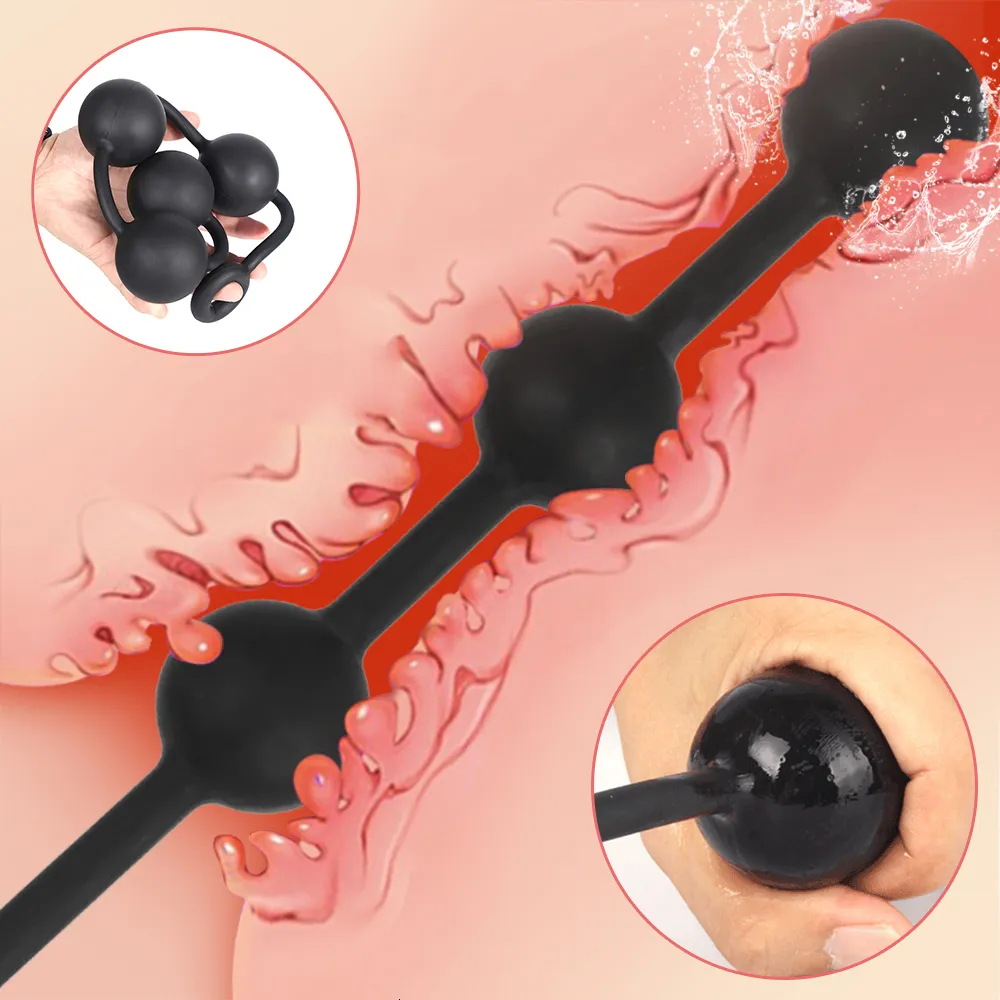 Anal Beads Chain Silicone Large Prostate Stimulator Plug Play_voghion.com