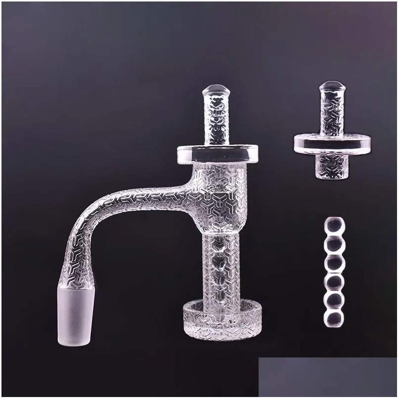 Overige huishoudelijke accessoires 1 stuks Fl Weld Spinner Roken Gegraveerde Terp Slurper Blender Quartz Banger Met Cap Pijlerbodem Yareone San Dhni1