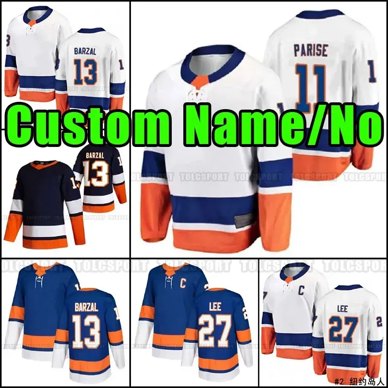 New York''Islanders''2022 Reverse Retro Hockey Maglie 13 Mathew Barzal 27 Anders Lee 22 Mike Bossy Camicie blu cucite alternative da uomo S-XXXL