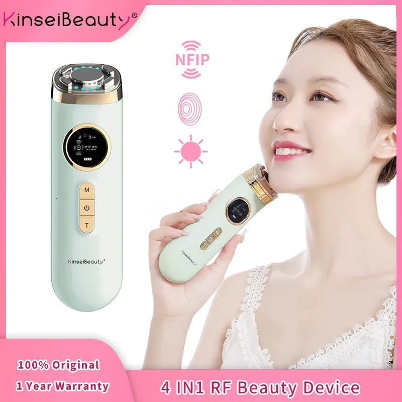 Face Care Devices 4 In1 RF Radio Mesotherapy Electroporation EMS Frequency Lifting Skin Rejuvenation Wrinkle Removal LED P on Massager 231115