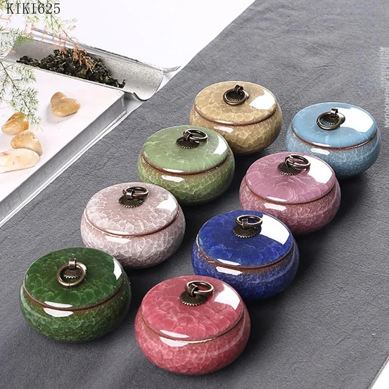Ceramic Storage Jars with Crackled Glaze - Decorative Jewelry and Tea ...