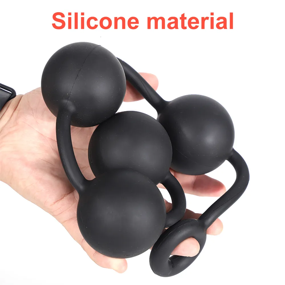 Anal Beads Chain Silicone Large Prostate Stimulator Plug Play_voghion.com