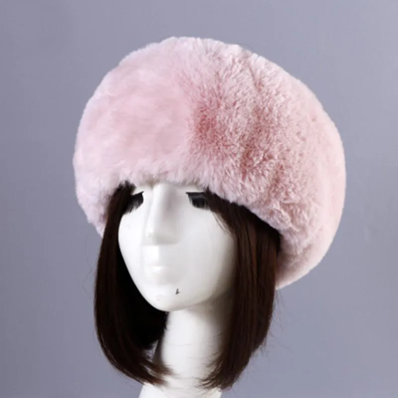 Beanies Beanie/Skull Caps Russian Winter Faux Fur Hat Warm Soft Fluffy Bomber Hats Autumn Women Quality Handmade CapsBeanie/Skull