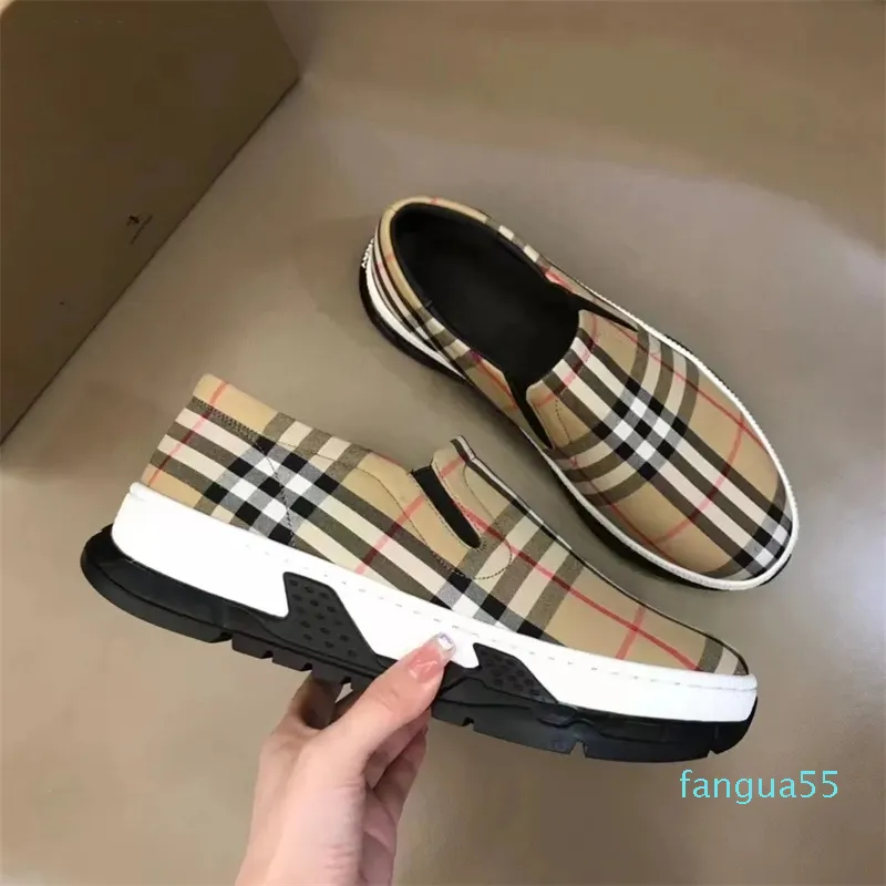 Sprawdź skórzane i zamszowe trampki luksusowe markę Casual Buty Designer Vintage Classic Plaid Sneaker Fashion