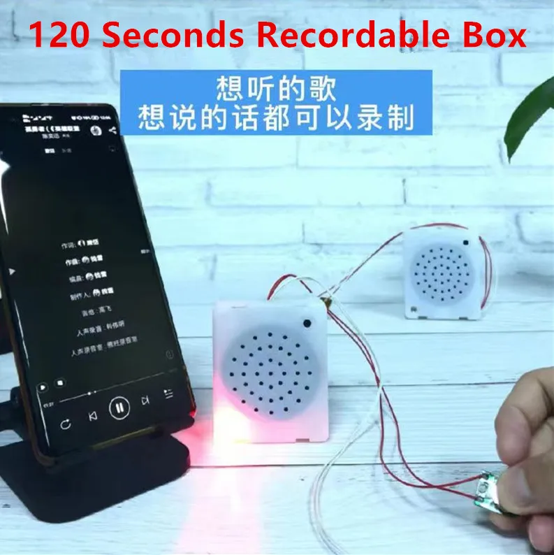 DIY Gift 120 Seconds Recordable Sound Module 2 Key Control Recorder for Crafters Hobbyists Stuffed Animals School Presentations