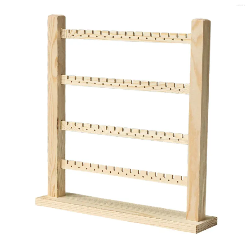 Sacchetti per gioielli Organizzatore Multi livelli Base stabile in legno Espositore per orecchini Supporto per orecchini a bottone per la casa Vanity Store Comò da tavolo