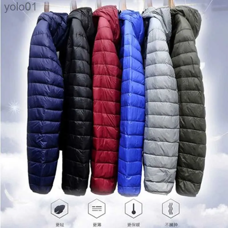 Męskie Parkas 2022 Ultra Light Autumn Winter Fashion Brand Duck Down Men Wodoodporny płaszcz z piór streetwearu Warml231115