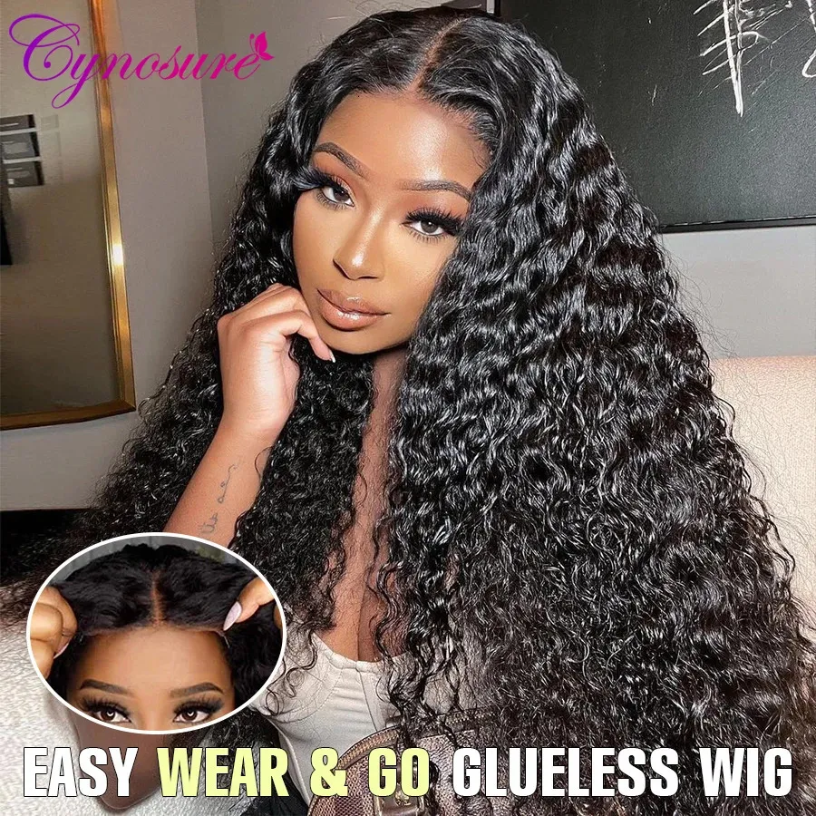 Synthetic Wigs Cynosure Hair HD Lace Frontal Wig Pre Cut Glueless Human Ready to Wear Plucked Brazilian Curly 231115