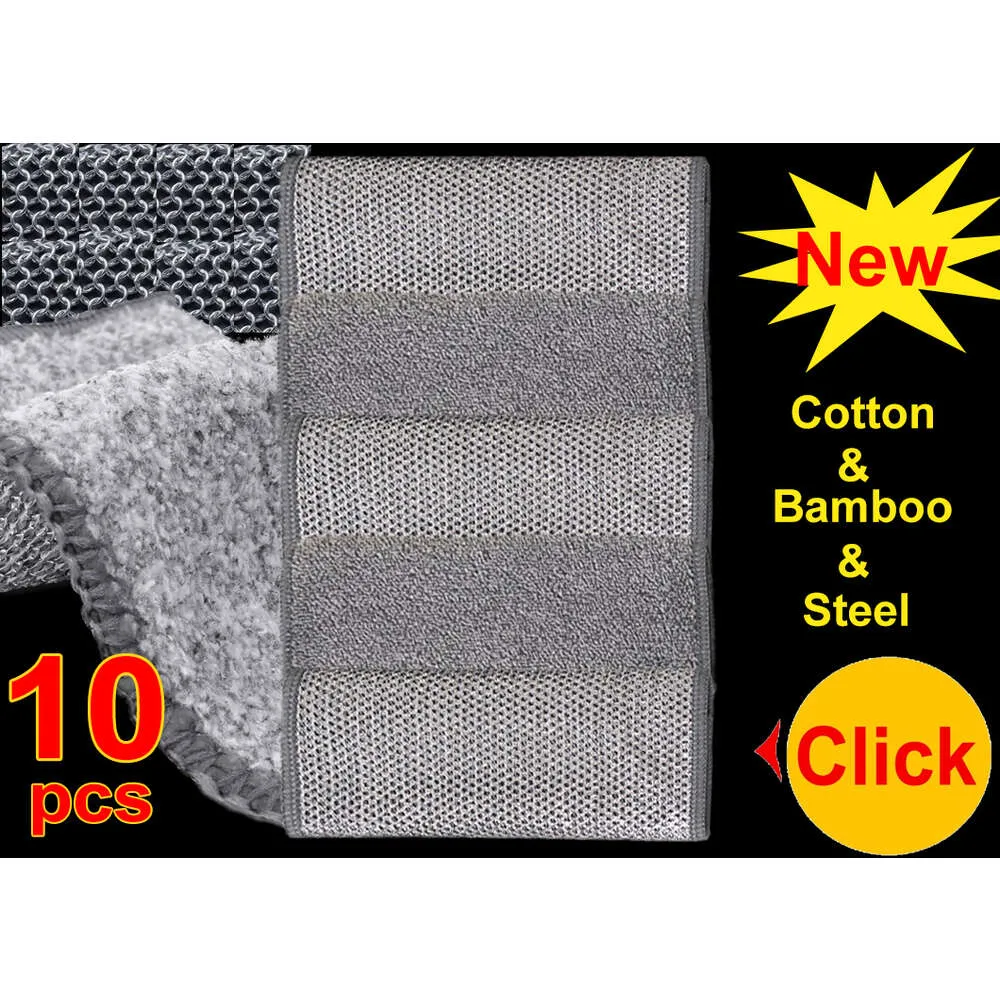20cm Double Layer Steel Wire Stainless Steel Cleaning Cloth With Non Stick  Oil Iron For Kitchen, Pot, And Napery From Hometoday, $2.92