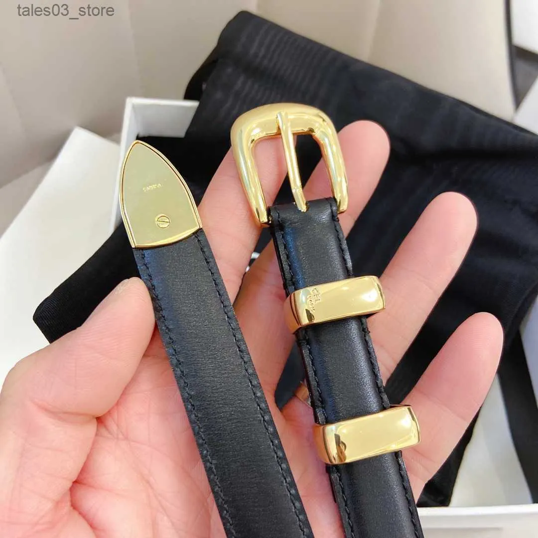 Belts High Quality Western Designer Belt Black/Tan Genuine Leather Belts Gold/Silver Buckle Slim Cintura Fashion Wasit Belt Needle Buckles for Girls Q231115