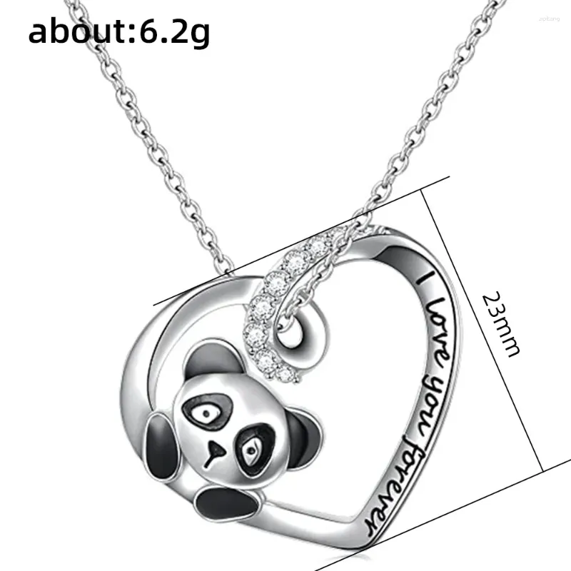 Pendentif Colliers Mignon Dessin Animé Animal Mode Coeur En Forme De Panda Collier Femmes Clavicule Chaîne Fête Des Mères Cadeau Bijoux