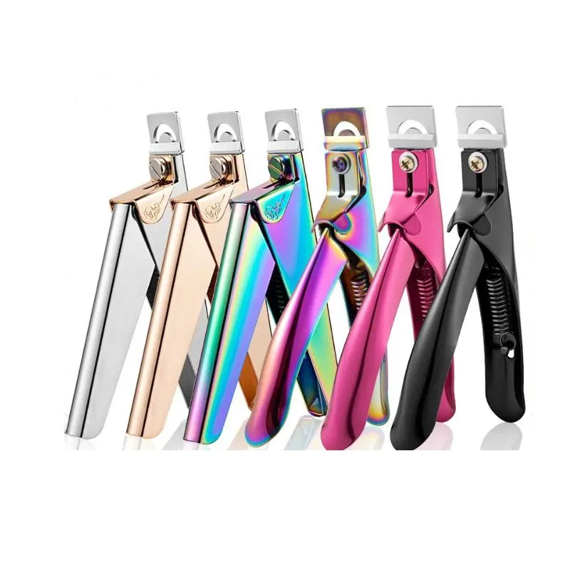 Rak U-formade saxtillbehör Diy French Stainless Steel Nail Clippers Fake Nails Manicure Knife BJ