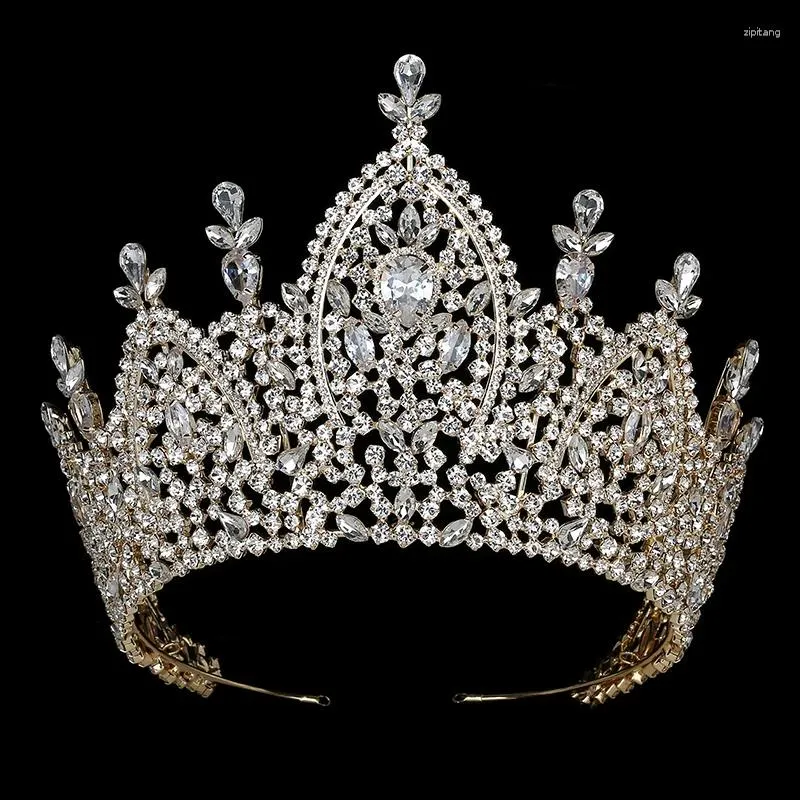 Grampos de cabelo Hadiyana Tiara de luxo coroa nupcial para mulheres 2023 acessórios de casamento Royal Zirconia Coroas Imperiais Jóias BC3200