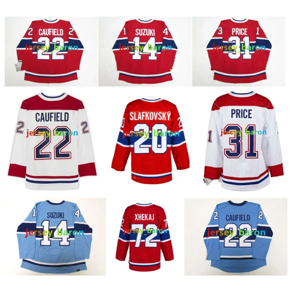 SL Cole Caufield Hockey Jersey Jur Slafkovsky Canadiens Arber Xhek Sean Monahan Nick Suzuki Carey Price Josh Anderson Brendan Gallagher Patrick