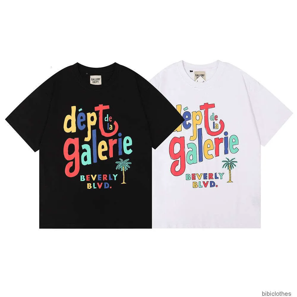 Tasarımcı Moda Giyim Tshirt Lüks Erkek Sıradan Tees Amerikan Markası Gary Depts Ouyang Nana Aynı Gökkuşağı Baskılı Kısa Kollu T-Shirt Erkek Kızlar
