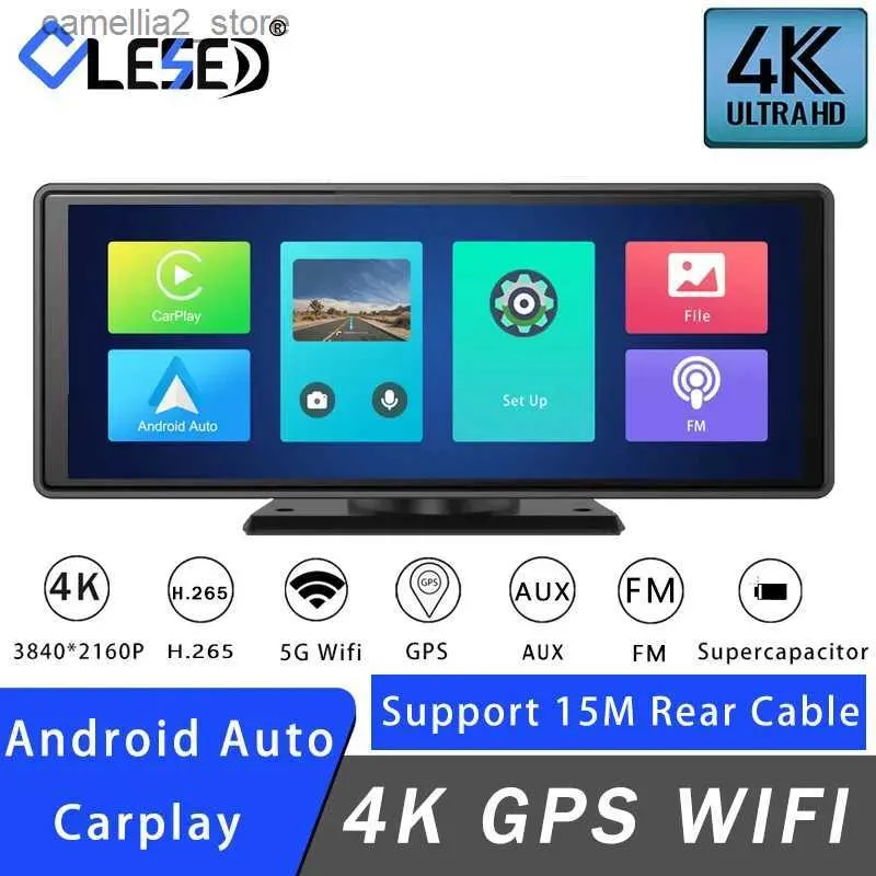 DVR per auto Dvr per auto 4K 2160 * 3840P Dash Cam Wireless CarPlay Android Auto 5G WiFi AUX Dashcam H.265 Traccia GPS Videoregistratore FM Telecamera per camion Q231115