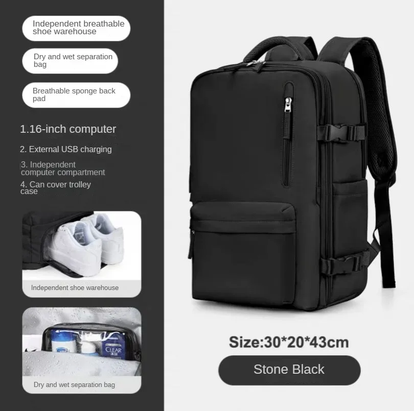 Waterproof travel backpack large capacity large lightweight multi-functional luggage backpack short-distance travel poor travel bag