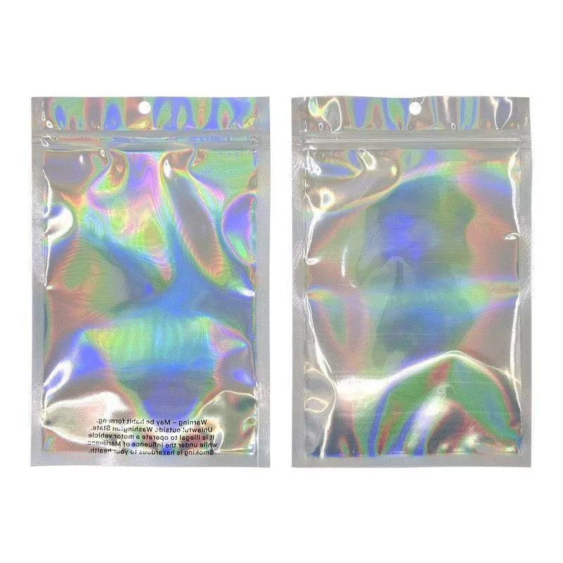 100 pièces sacs d'emballage refermables en plastique transparent feuille d'aluminium sac d'emballage à fermeture éclair refermable stockage des aliments secs pour pochettes en poly zip Re Cohl