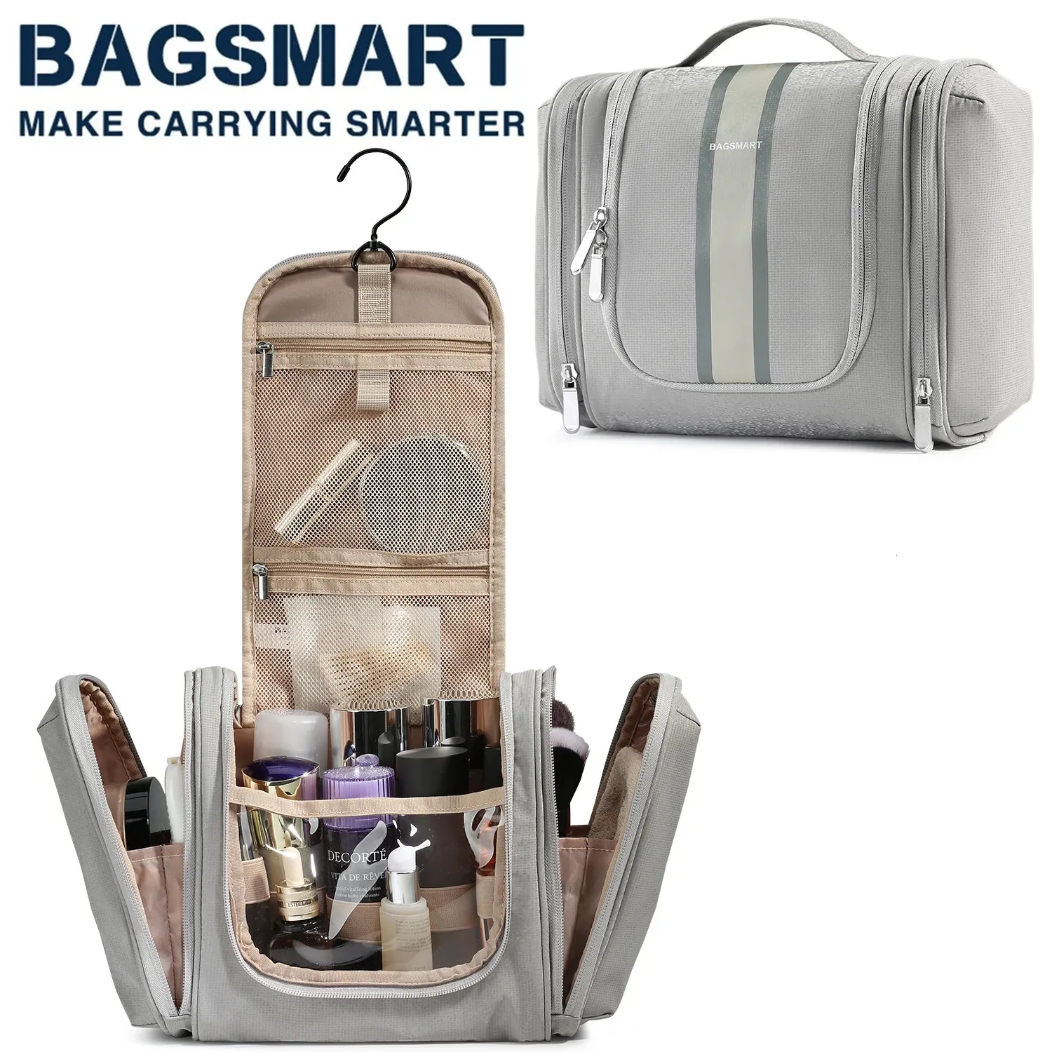 Kosmetiktaschen BAGSMART Reise-Organizer-Tasche zum Aufhängen, Make-up-Tasche, großes Fassungsvermögen, Kosmetiktasche, Kulturbeutel, Organizer, 231102