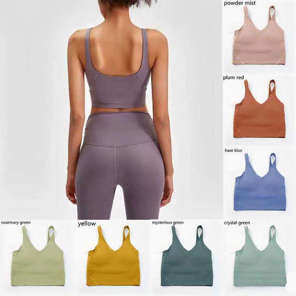 Lulus Yoga Align Sports Bra Gym Kläder Lemens Womens Underwears Tanks Camis stötsäker löpande modeikon Fitness Workout High Quality Lulusgood