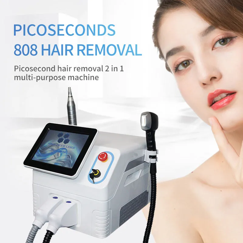 Salon use Painless Permanent 3 Wavelength 755 808 1064 Diode Laser Hair Removal Machine with Picosecond Nd Yag Laser Device Multifunction Beauty Machine