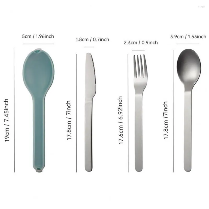 Dinnerware Sets 1 Set Small Flatware Reusable Utensils BPA Free Convenient Carry Comfortable Grip Spoon Fork Cutter Cutlery