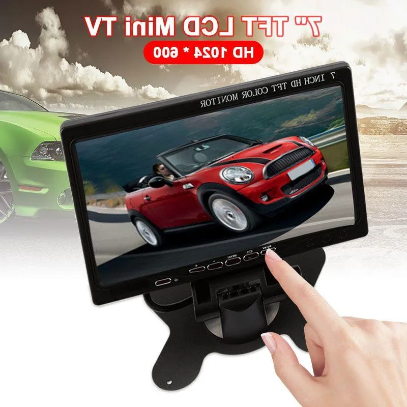 Freeshipping Mini 7 inch TV HD 1024 * 600 TFT LCD Digital and Analog Small TV Screen With VGA/AV In & Out portable Screen Hektc