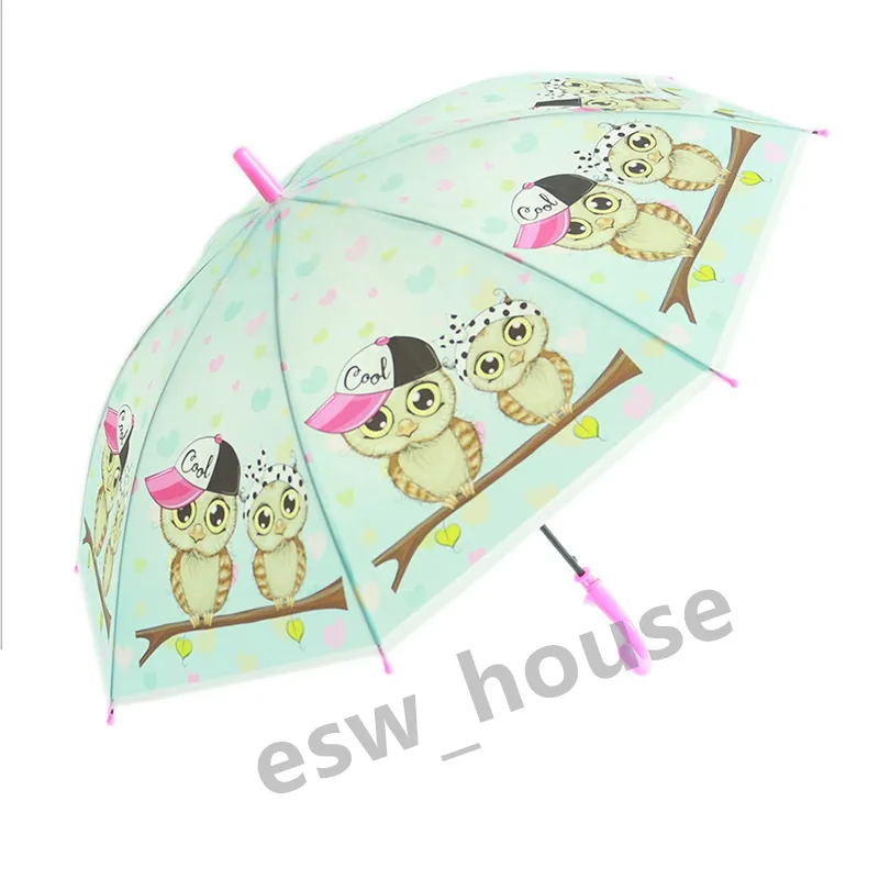 Kids Kawaii Anime Animal Umbrella Transparent Cartoon Waterproof