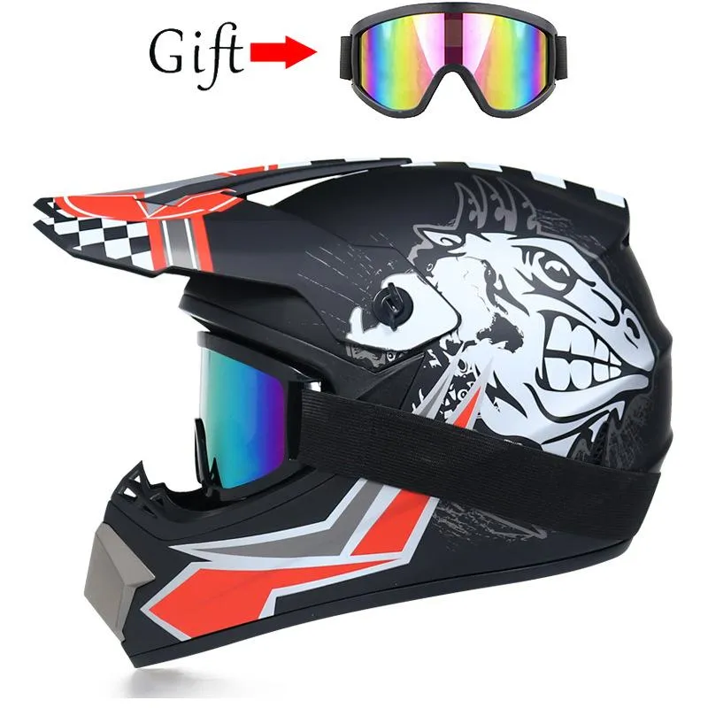 Motorcykelhjälmar utanför Road Moto Full Face Helmet Motocross Racing Dirt Bike Capacete de Casco för barn Casque