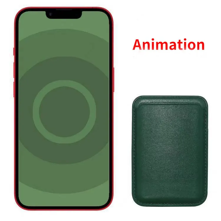 Portefeuille avec porte-cartes magnétique pour iPhone 15 14 Plus 13 12 11Pro Max, étui portefeuille en cuir MagSafe avec fonction d'animation